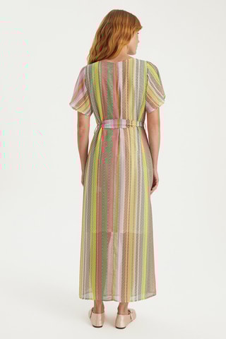 Robe longue - Rose, vert et jaune