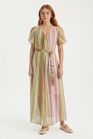 Robe longue - Rose, vert et jaune