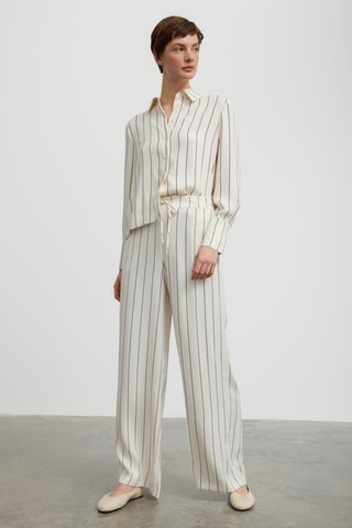 Pantalon wide legs - Blanc et noir