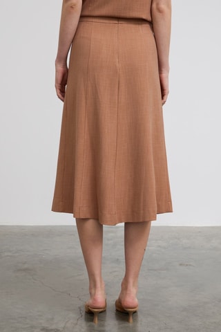 Jupe midi - Marron