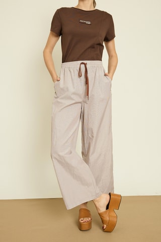 Pantalon wide legs - Marron