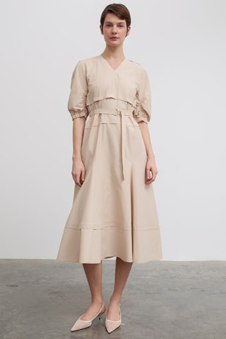 Robe midi - Beige