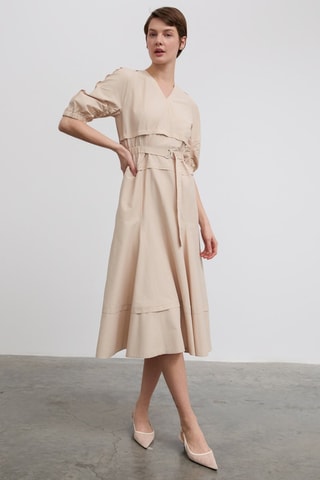 Robe midi - Beige