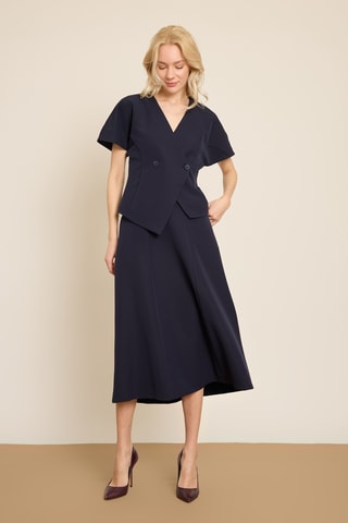 Jupe midi - Bleu marine