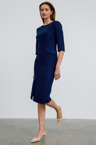 Robe midi - Bleu