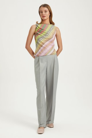 Blouse sans manches - Rose, vert et jaune