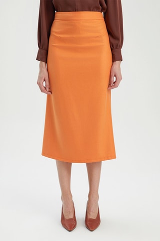 Jupe midi - Orange