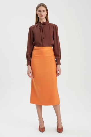 Jupe midi - Orange