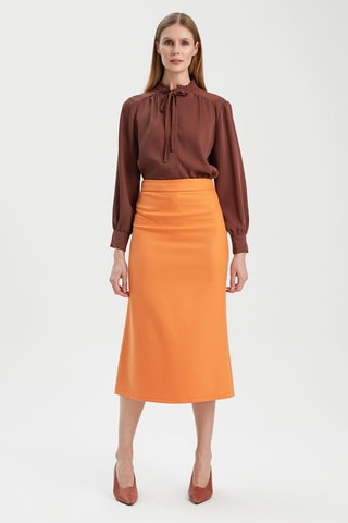 Jupe midi - Orange