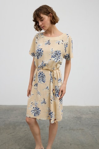 Robe patineuse en lin - Beige