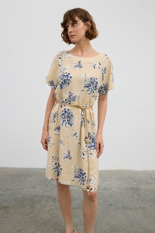 Robe patineuse en lin - Beige