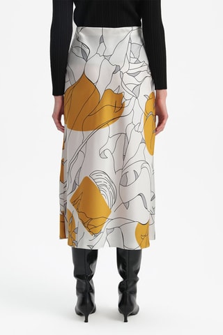 Jupe midi taille haute - Écru