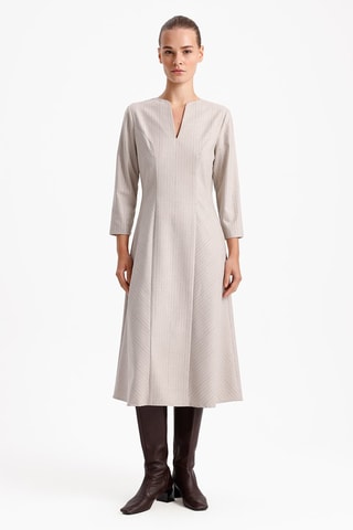 Robe trapèze - Marron et beige