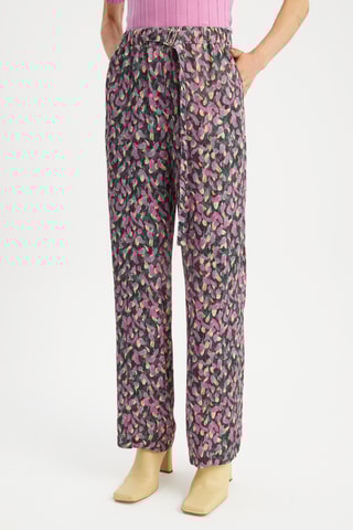 Pantalon wide legs taille haute - Rose