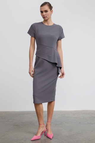 Robe fourreau - Gris