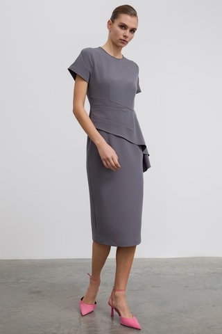 Robe fourreau - Gris