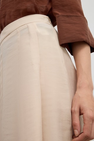 Jupe midi taille haute - Beige