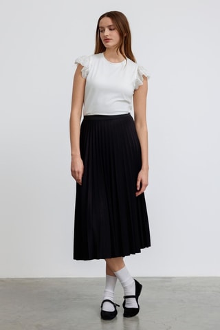 Jupe plissée taille haute - Noir