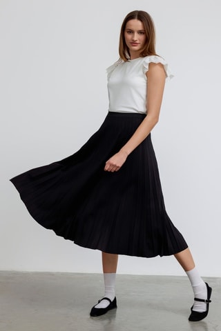 Jupe plissée taille haute - Noir