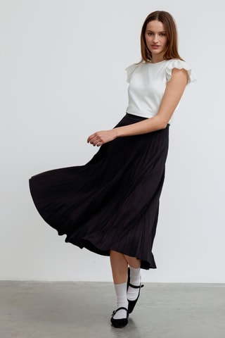 Jupe plissée taille haute - Noir