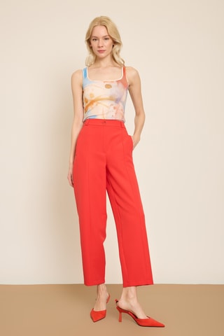 Pantalon carotte 7/8 - Rouge