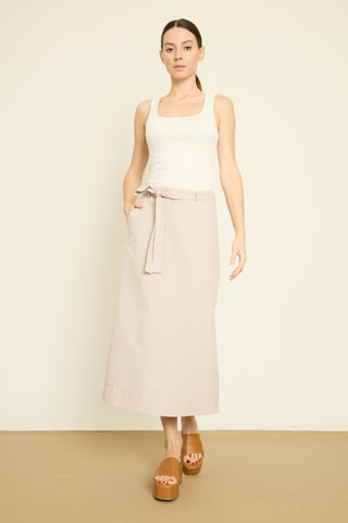 Jupe midi taille haute - Gris