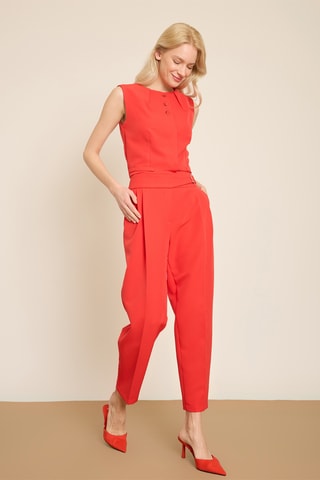 Pantalon carotte 7/8 - Rouge