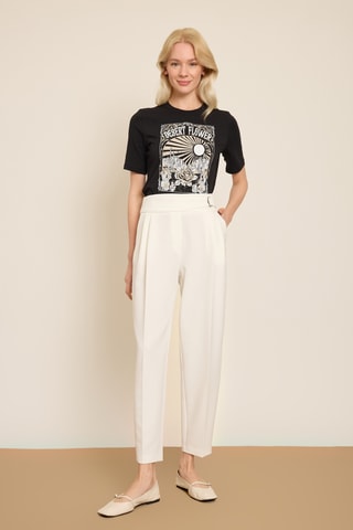 Pantalon carotte 7/8 - Beige