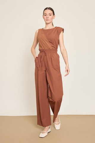 Pantalon wide legs - Marron