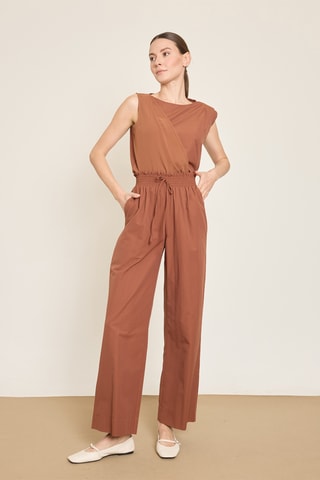 Pantalon wide legs - Marron