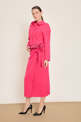 Jupe portefeuille taille haute - Rose