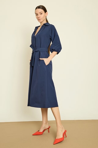 Robe midi - Bleu marine