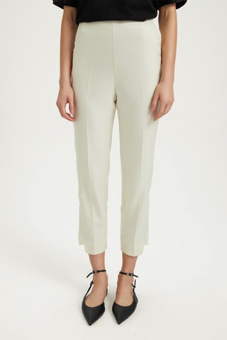 Pantalon cigarette taille haute - Blanc