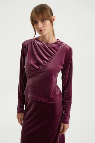 Top en velours - Violet