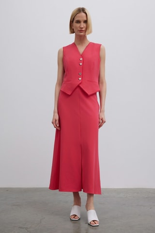 Jupe longue taille haute - Rose