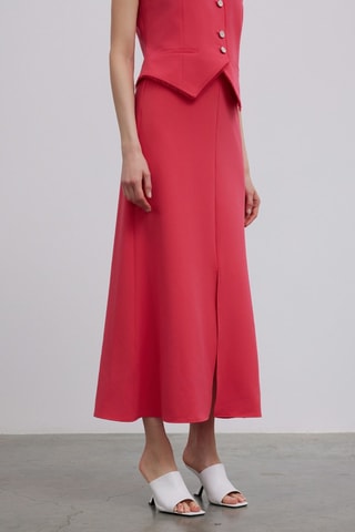 Jupe longue taille haute - Rose