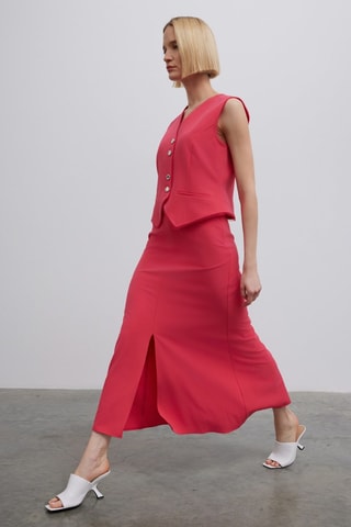 Jupe longue taille haute - Rose