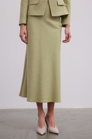 Jupe midi taille haute - Vert