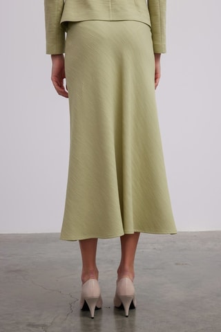 Jupe midi taille haute - Vert