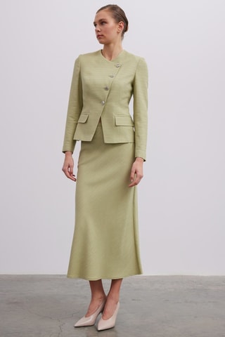 Jupe midi taille haute - Vert