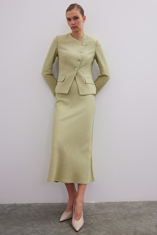 Jupe midi taille haute - Vert