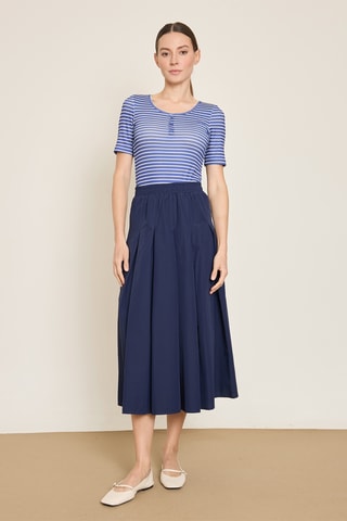 Jupe midi taille haute - Bleu marine