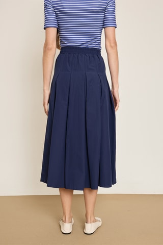 Jupe midi taille haute - Bleu marine