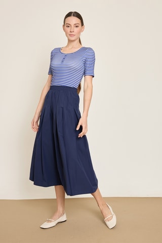 Jupe midi taille haute - Bleu marine