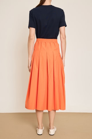 Jupe midi taille haute - Orange