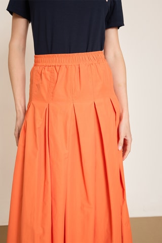 Jupe midi taille haute - Orange
