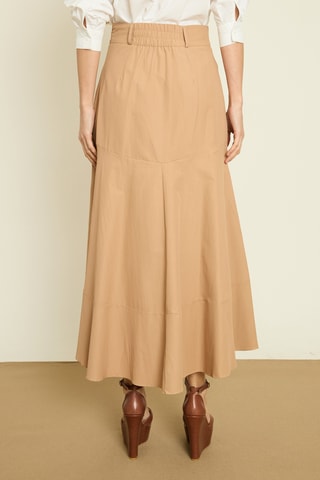 Jupe longue taille haute - Marron