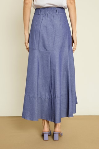 Jupe longue taille haute - Bleu