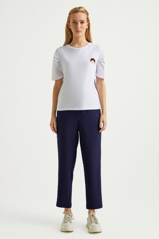 T-shirt - Blanc, noir, jaune et orange