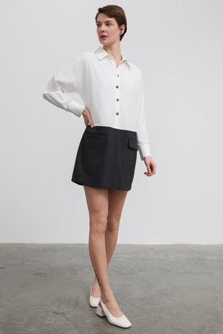 Robe droite - Blanc et noir